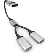 USB Splitter Cable 1 IN 2 OUT 27CM, USB Male to Dual Female Extension Cord,Double USBA Port Hub D...