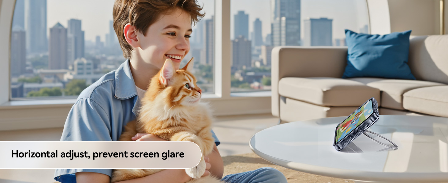 for iPhone 17 Pro Case with 360 Spin Magnetic Stand Slim Polished Clear