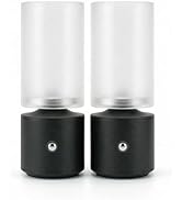 Souxgjey 2 Pack Rechargeable Cordless Table Lamps,Portable Dimmable Desk Lamps with Frosted Acryl...