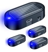 ELECTOP Car Solar Power Simulated Dummy Alarm, Anti-Theft LED Flashing Security Light Fake Car Al...