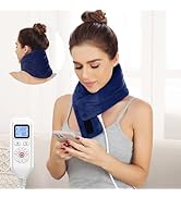 JOBYNA Heating Pad for Neck, Hands-Free Electric Heated Neck Wrap for Pain Relief, 29"×8'' Neck H...
