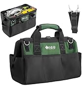 JiGiU Tool Bag, 15-inch Large Tool Storage Bag Electrician Tool Bag with Adjustable Shoulder Stra...