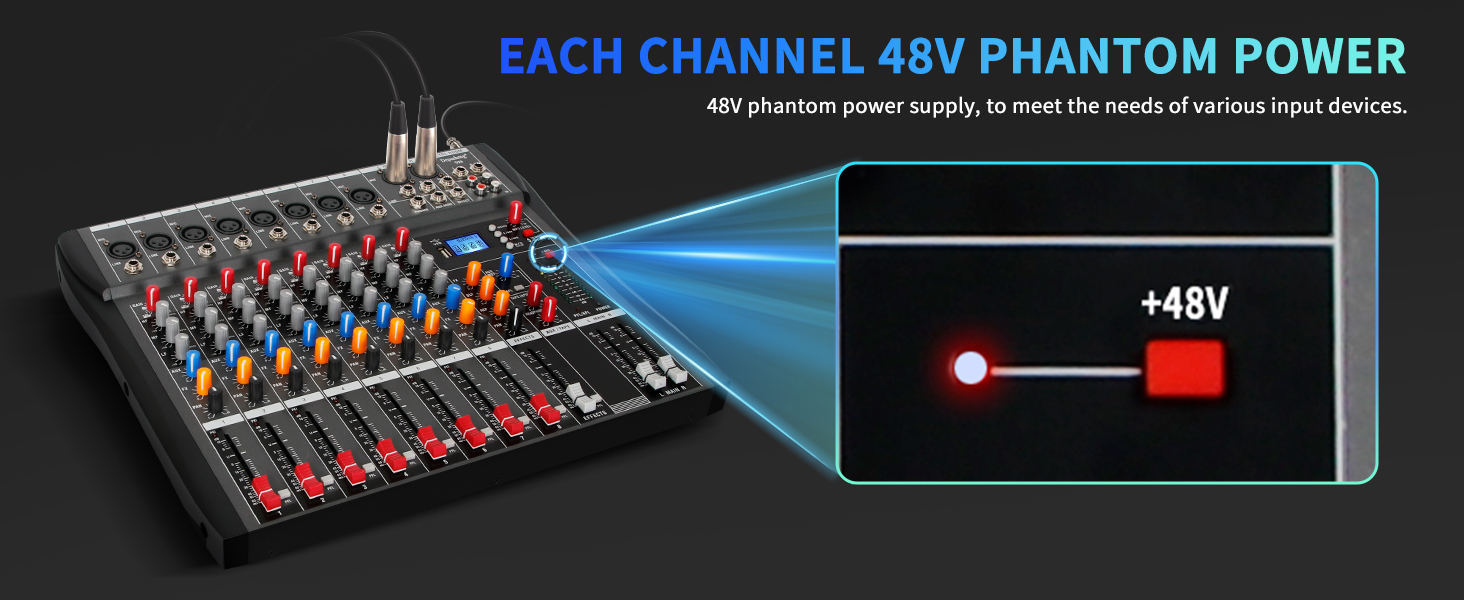 Depusheng DX8 Professional Mixer Sound Board Console