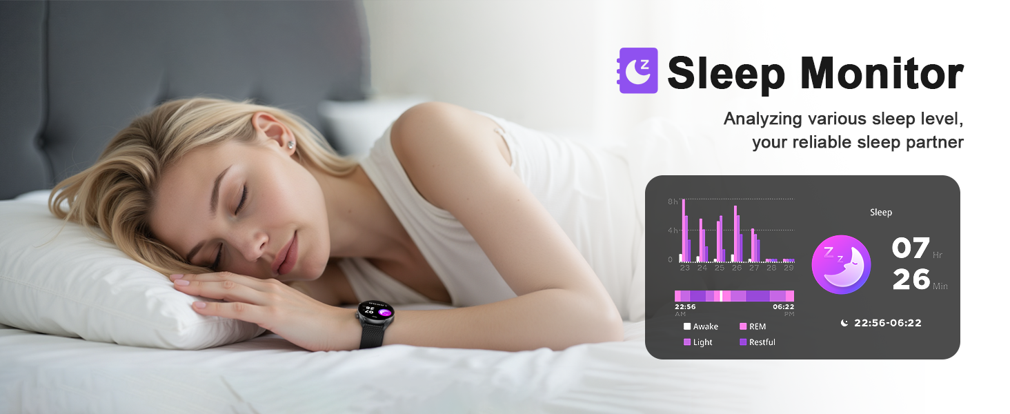 LC310 smartwatch Analyzing various sleep level,your reliable sleep partner