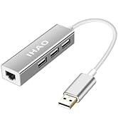 USB Hub USB A to Thunderbolt Ethernet RJ45 Adapter Multiple 3 USB Ports Dongle USB Splitter Luxur...
