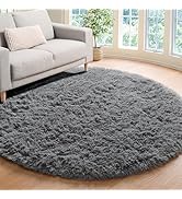 ONASAR Grey Round Area Rug 4ft, Gray Soft Bedroom Circle Throw Rugs for Kids Girls Boys Teen Dorm...