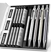 Four Candies 0.7mm Mechanical Pencil Set with Case - 4PCS Metal Mechanical Pencils, 8 Tubes HB #2...