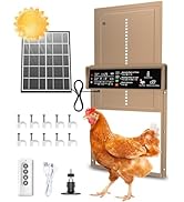 2025 Upgrade 7W Solar Power Chicken Door, Pet Deluxe Automatic Chicken Coop Door with 10PCS Wire ...