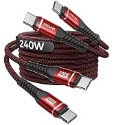 USB C to C Cable 10FT 2Pack, 240W USB C to USB C Cable Fast Charging, iPhone USB C Cable Durable ...