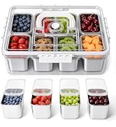 Homelove Snackle Box Container, Snack Container Divided Serving Tray with 8-Compartment Snack Pla...