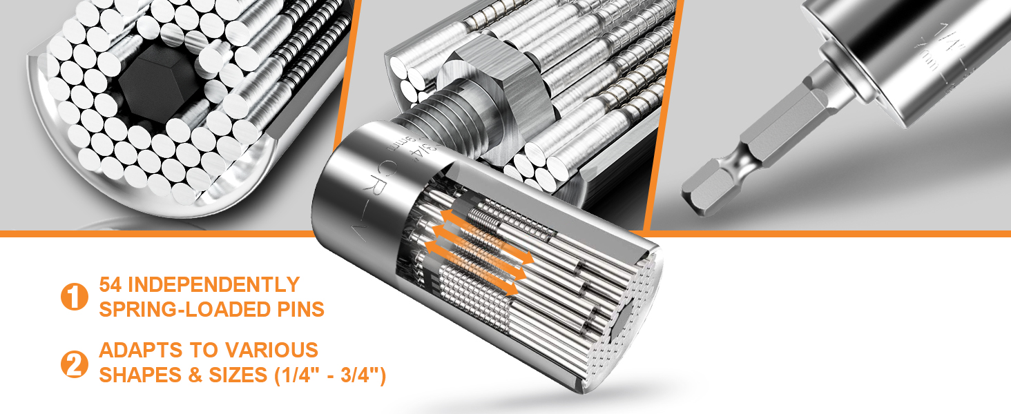 54 INDEPENDENTLY SPRING-LOADED PINS