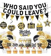 Roetyce Farewell Party Decorations, Who Said You Could Leave Banner Cake Toppers Balloons Hanging...