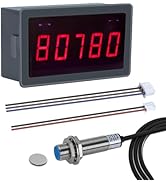 5-bit LED Tachometer, ICSTATION DC 5V-30V RPM Speed Meter Digital Motor Tachometer, Supports RPM/...