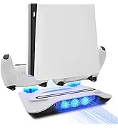 ECHZOVE PS5 Accessories, PS5 Charger Station, PS5 Controller Charger Station with Cooling Fans an...