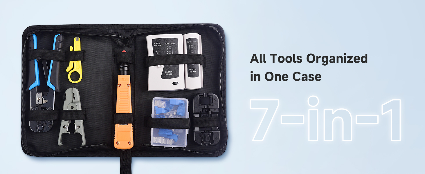 Cable Matters 7-in-1 Network Tool Kit with RJ45 Ethernet Crimping Tool, Punch Down Device