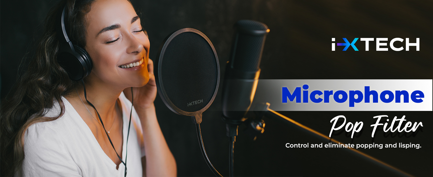 pop filter for mic blue yeti microphone hyperx quadcast shure sm7b podmic elgato wave metal filters