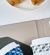 JOLLY CHEF 100 Pack 16 oz Paper Coffee Cups, Disposable Printed Paper Drinking Cups with Lids, Sl...