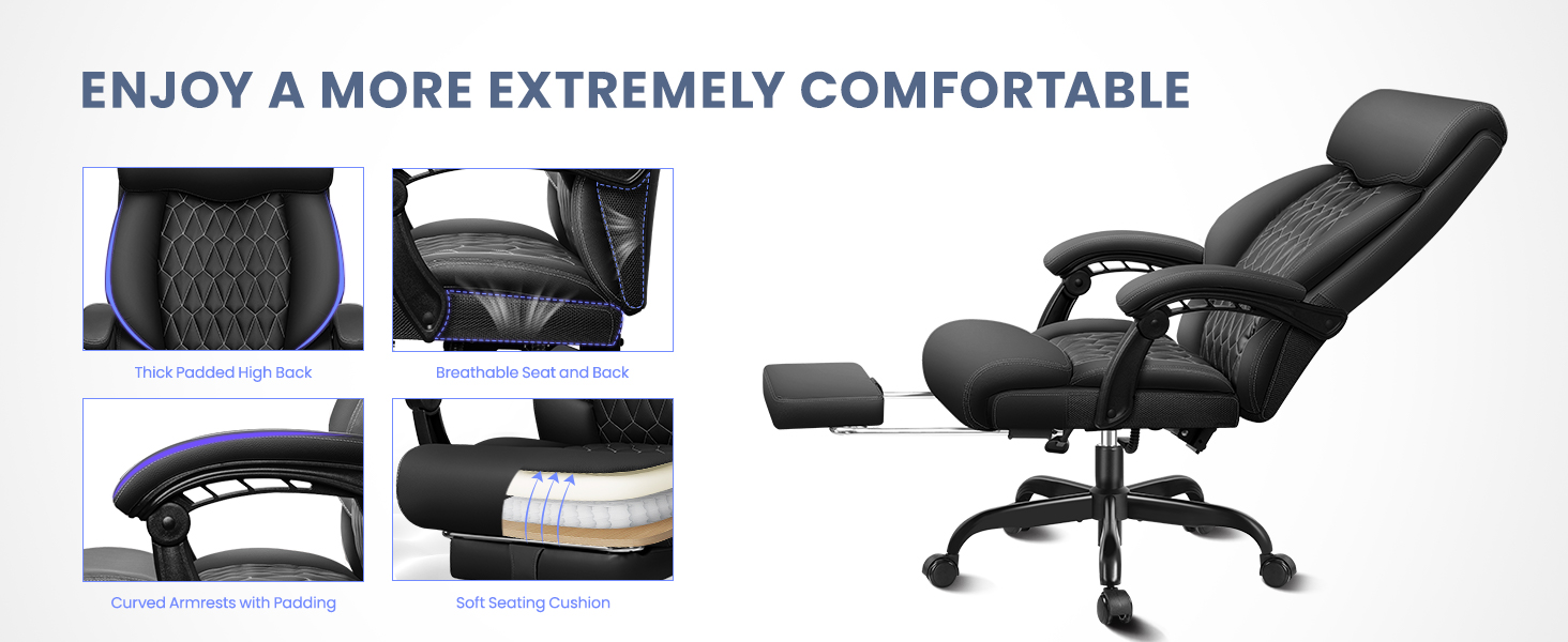 lumbar support big and tall executive chair for home office