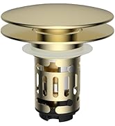 Hibbent Upgraded 3 in 1 Bathroom Sink Drain Strainer, Pop Up Sink Stopper with Big Push Cap, Anti...