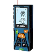 Laser Distance Meter 196ft – Digital Laser Measuring Tool with LCD Backlit Display, Area Volume P...