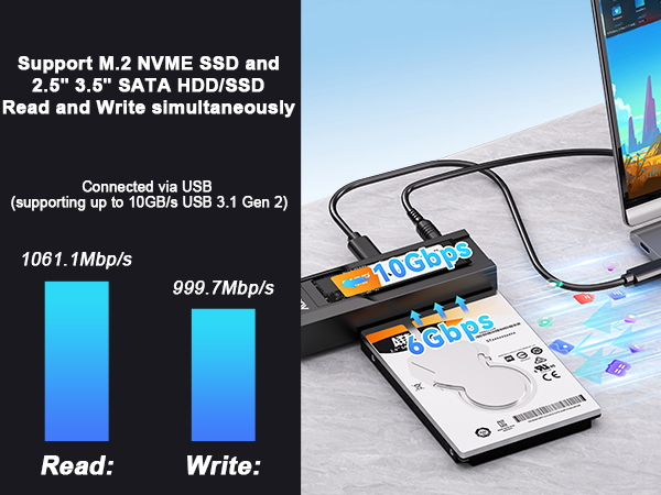 M.2 nvme to SATA 3.5 SSD HDD Duplicator Cloner Copier