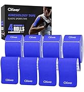 CKeep 4 Rolls Kinesiology Tape, Original Cotton Elastic Athletic Tape, 20 Precut 10" Strips Each,...