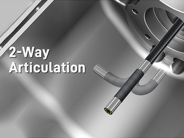 2 way articulating borescope inspection camera with light