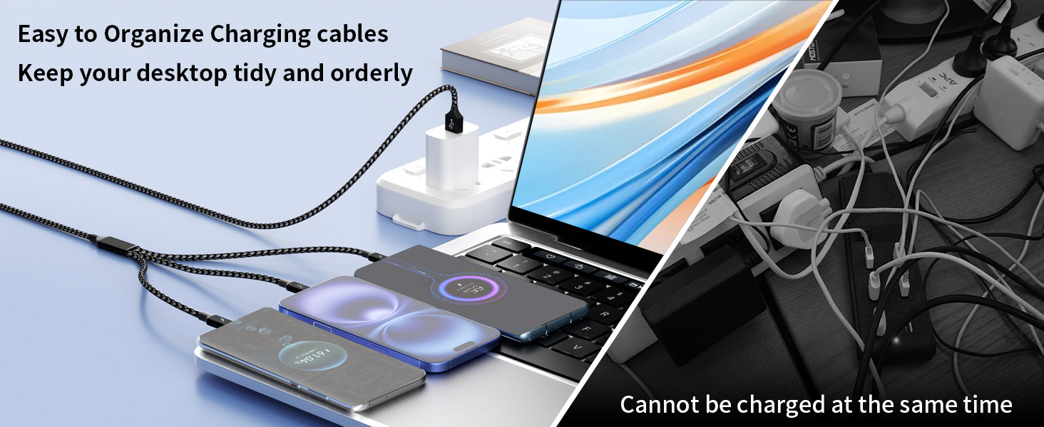 multi usb type c port charger fast charging cable