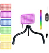 Fugetek RGB LED Video Light with Flexible Desktop Tripod, 77 RGB Beads, Wired Controller, USB Pow...