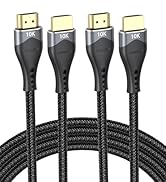 DIOOEER 10K 8K HDMI Cable 6.6FT 2-Pack, 48Gbps Ultra High Speed HDMI 2.1 Cable Braided HDMI Cord ...