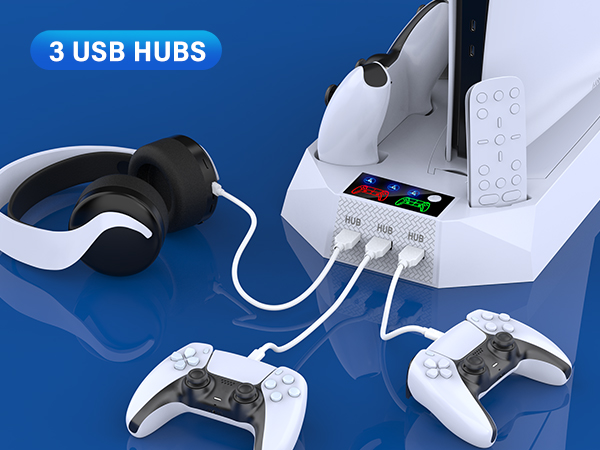 ps5 slim cooling stand with ps5 controller charging station