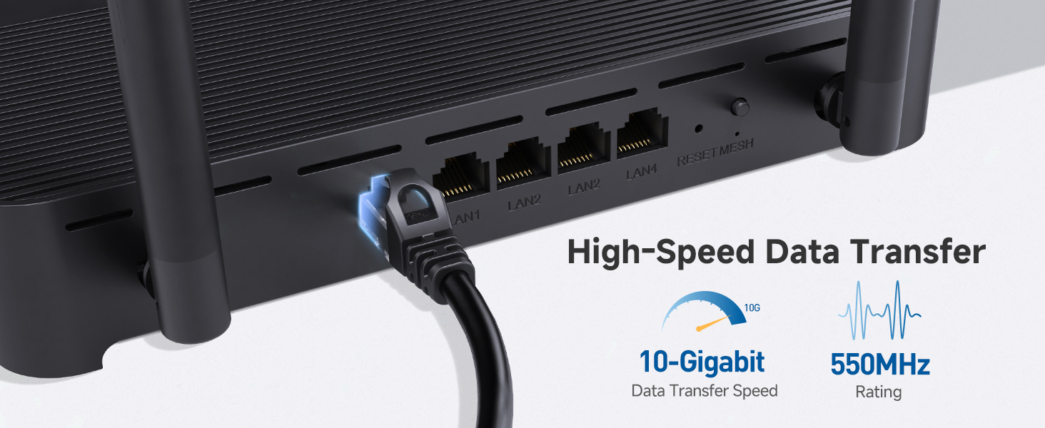 High-performance Cat6 network cable for LAN connections and internet