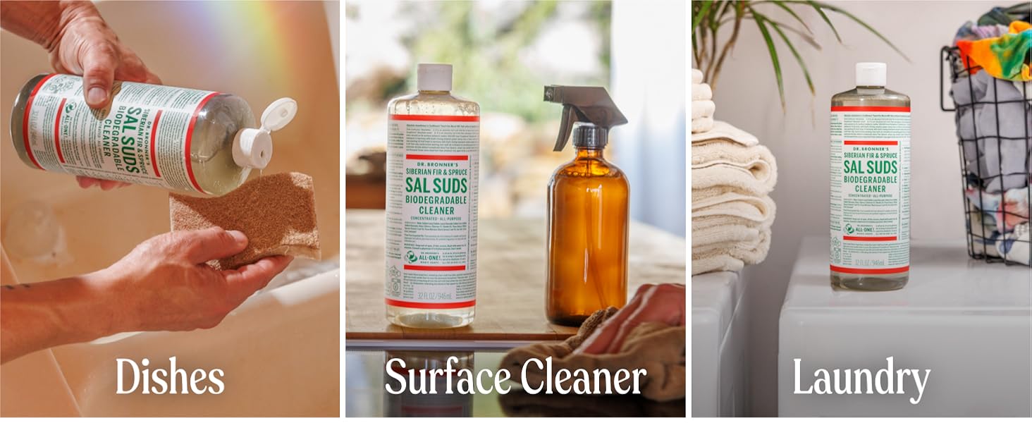 dishes, surface cleaner, laundry