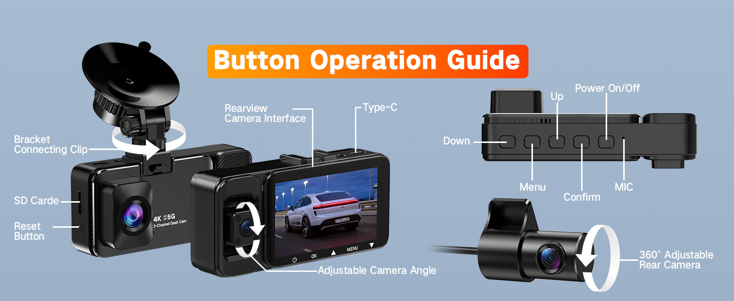 3 Channel Dash Cam