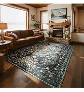 BGASZ Washable Rugs 8x10 Area Rugs for Living Room,Ultra Soft Faux Wool Retro Carpets,Non Slip Ba...