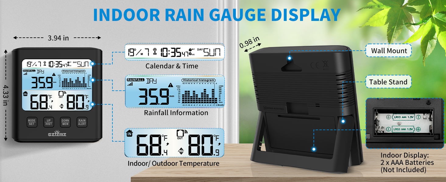 INDOOR RAIN GAUGE DISPLAY