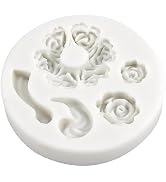 Silicone Teapot Mold, Mini Rose and Flower Baking Tools for Fondant, Gum Paste, Chocolate Making,...