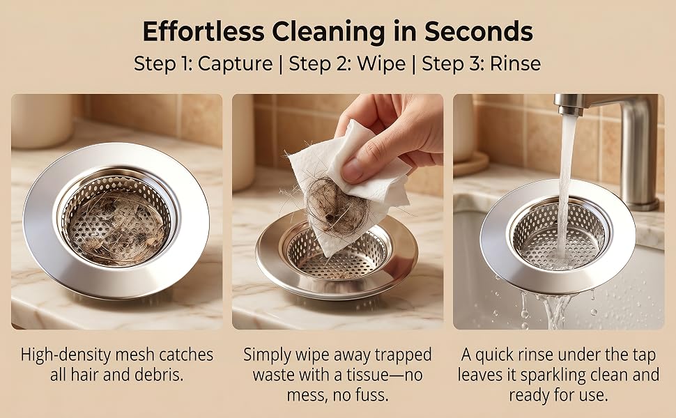 Easy to clean bathtub drain strainer tub drain hair catcher