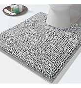 Yimobra Toilet Rugs U-Shaped 24x20, Extra Soft and Absorbent Microfiber Bathroom Rugs, Non-Slip P...