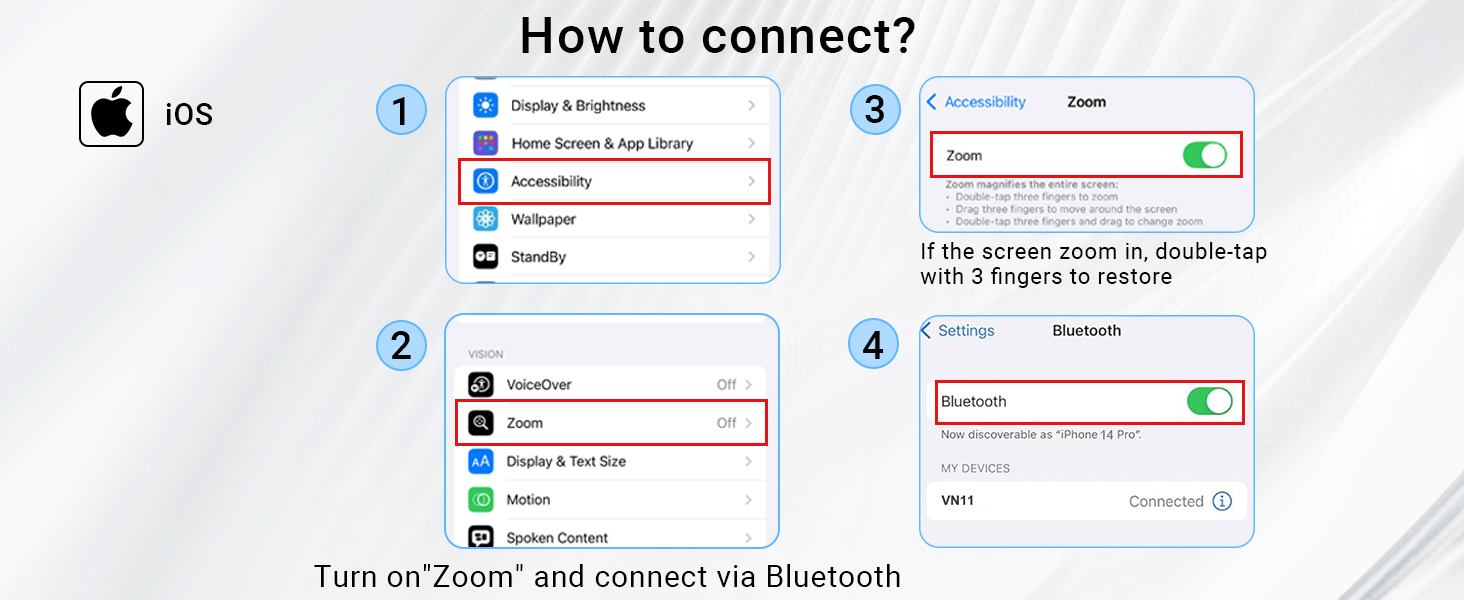 Wireless Camera Remote Control with Zoom for iPhone