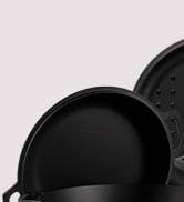 Cast Iron Dutch Oven,3-Quart Deep Pot,Pre-Seasoned 2-in-1 Multi-Cooker, Kitchen Electric or Gas S...