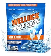 WELLUCK 20 Packs RV Toilet Treatment Drop Ins, Black Tank Deodorizer for RV Camping Marine Portab...