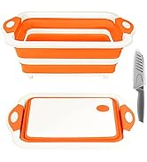 Rottogoon Collapsible Cutting Board, Foldable Chopping Board with Colander, Multifunctional Kitch...