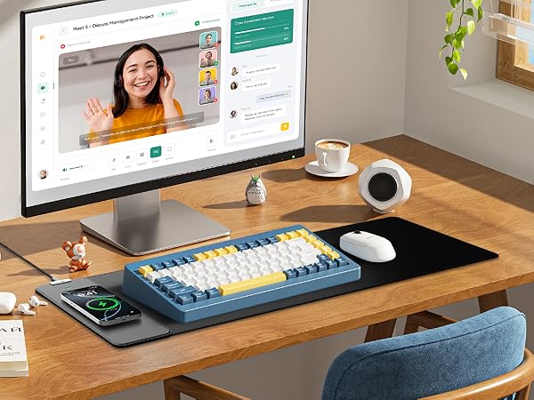Magnetic wireless charging mouse pad
