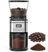 Conical Burr Coffee Grinder Electric,Stainless Steel Coffee Grinder for Home, Adjustable Burr Gri...