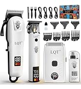 LQT Hair Clippers for Men Rechargeable Cordless Beard Trimmer &amp; Electric Shaver, Hair Cutting Kit...
