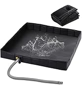KRUI Camping Shower Base, Foldable Shower Tent Awning Base with Drain Hose to Keep Feet Clean, Po...