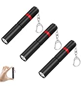 Hilngav 3 Pack Small Mini LED Keychain Flashlight, Single Mode AAA Battery Flashlights Portable B...
