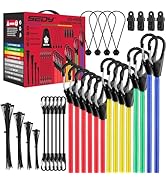 Heavy Duty Bungee Cords with Hooks 129 PCS, 18