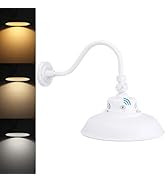 LEONLITE 14 Inch 3CCT Gooseneck Barn Light Fixture, 120-277V, 40W/30W/20W, Dusk to Dawn Photocell...